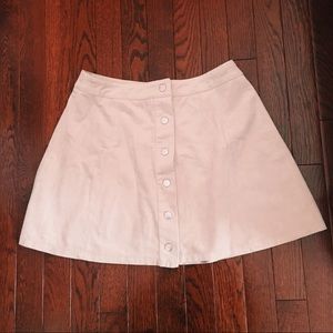 suede button down skirt
